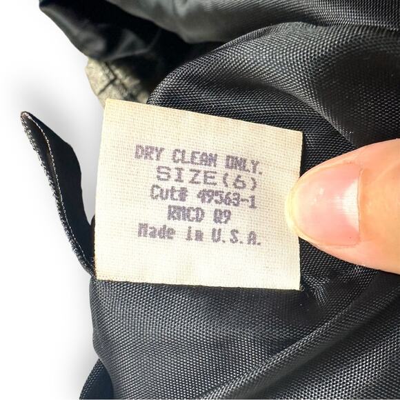 Vintage style wool blend gray and black Laundry pencil skirt size 6 made in USA - Picture 8 of 14